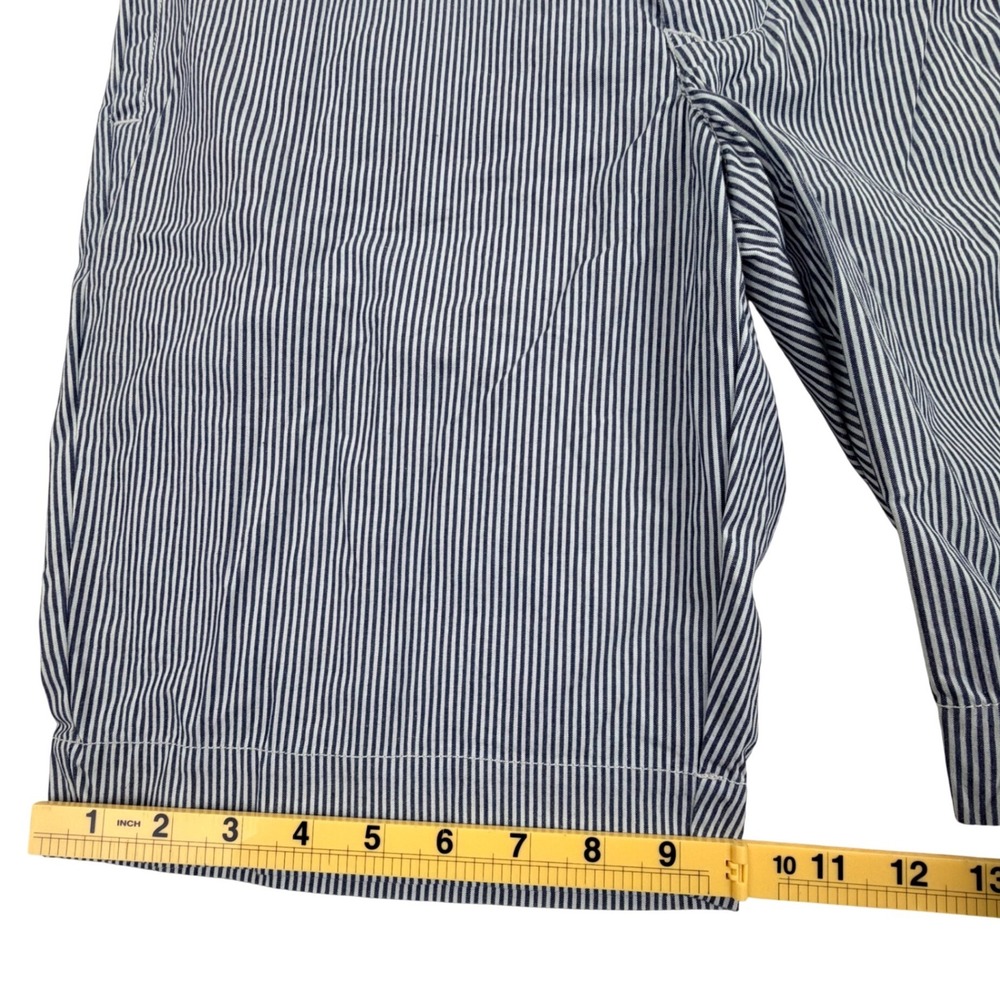 Jack Wills Chino Shorts Men Medium Blue White Cotton Hickory Striped Button Fly - Picture 11 of 11